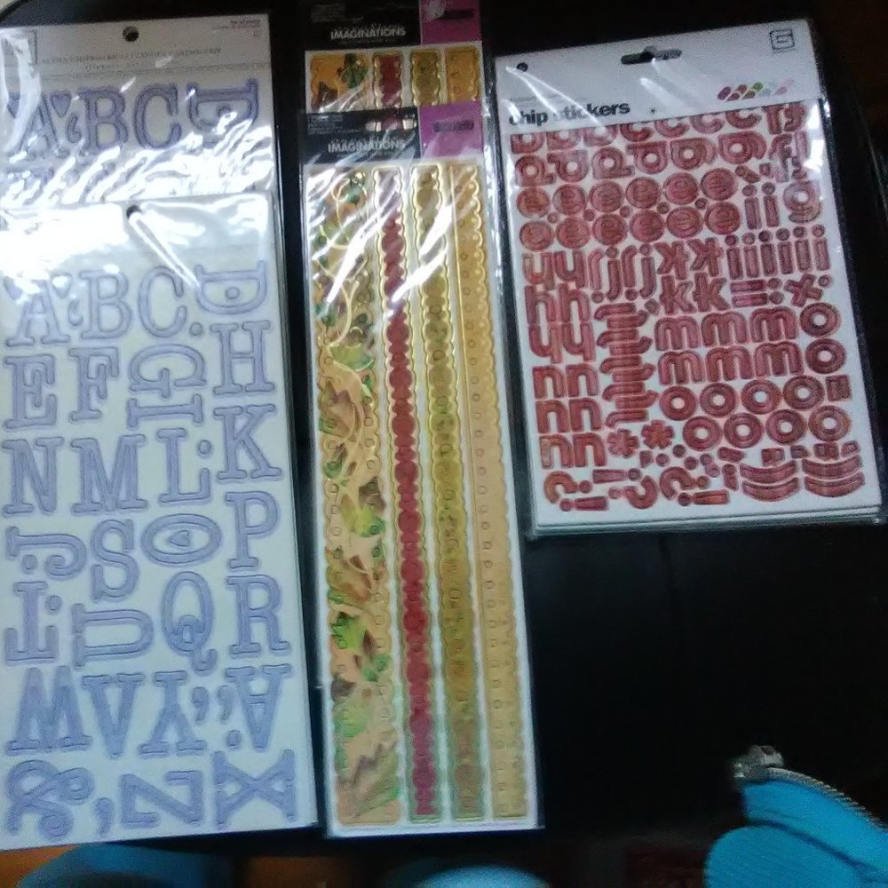 BasicGrey, Heidi Grace Chipboard Alphabet Stickers, CI chipboard Border- 5 pkgs